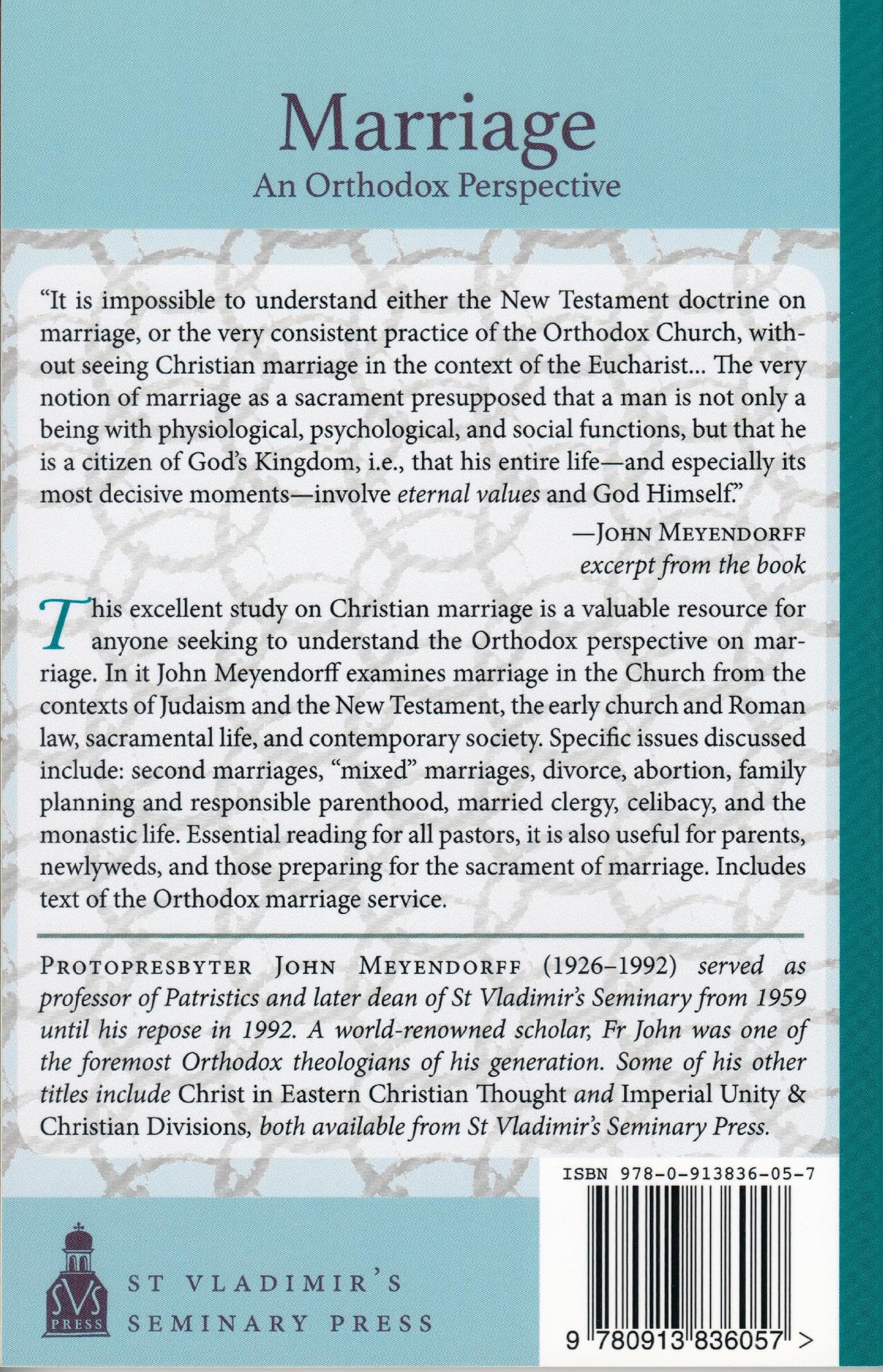 Marriage: An Orthodox Perspective