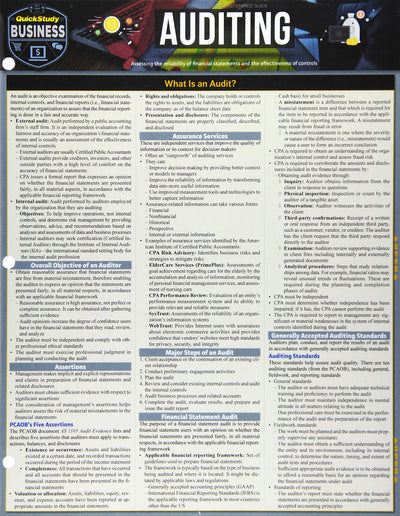 Auditing: A Quickstudy Reference Tool