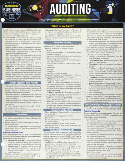 Auditing: A Quickstudy Reference Tool