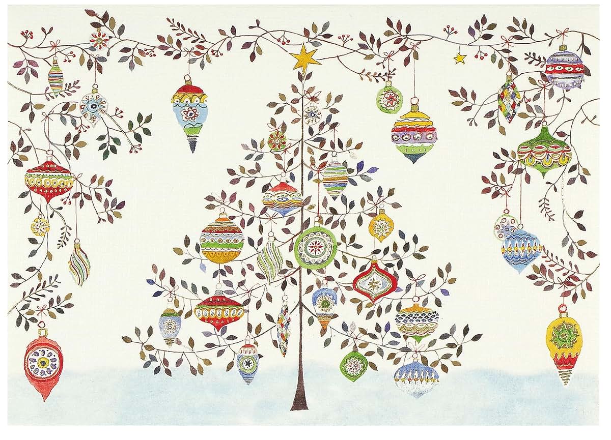Watercolor Ornament Tree Deluxe Boxed Holiday Cards (Christmas Cards, Greeting Cards)