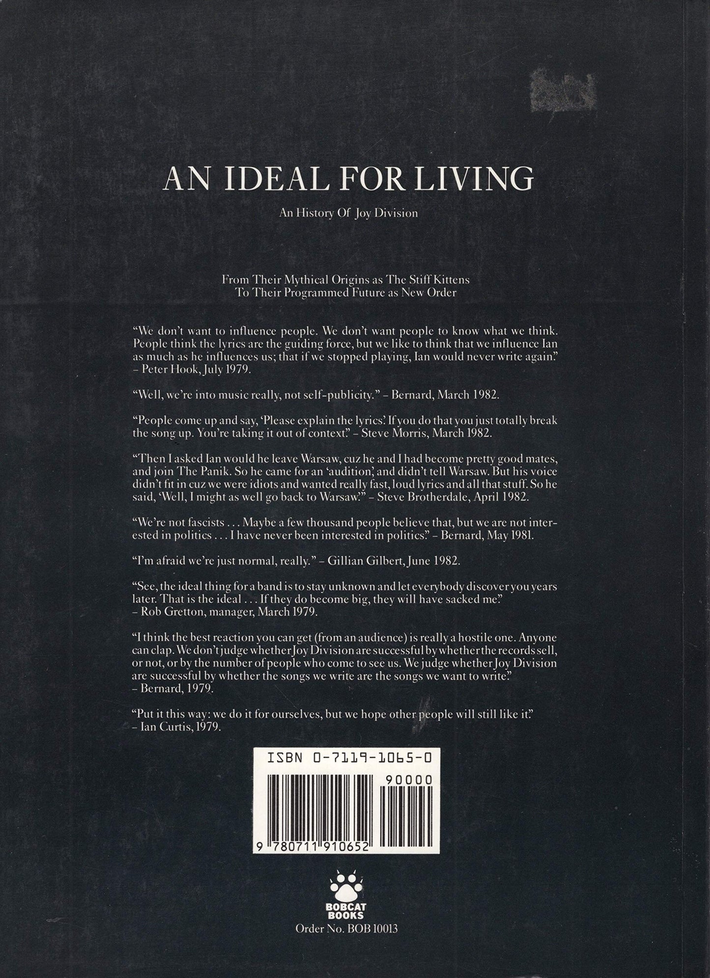 An Ideal for Living: An History of Joy Division by Johnson,