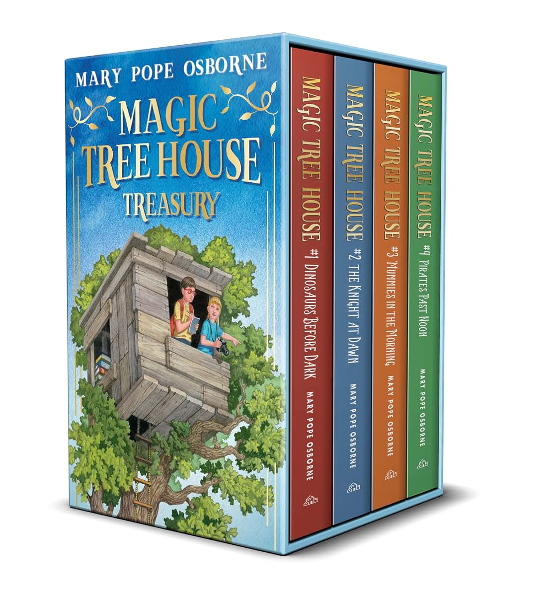 Magic Tree House 1-4 Treasury Boxed Set: Dinosaurs Before Dark; The Knight at Dawn; Mummies in the Morning; Pirates Past Noon