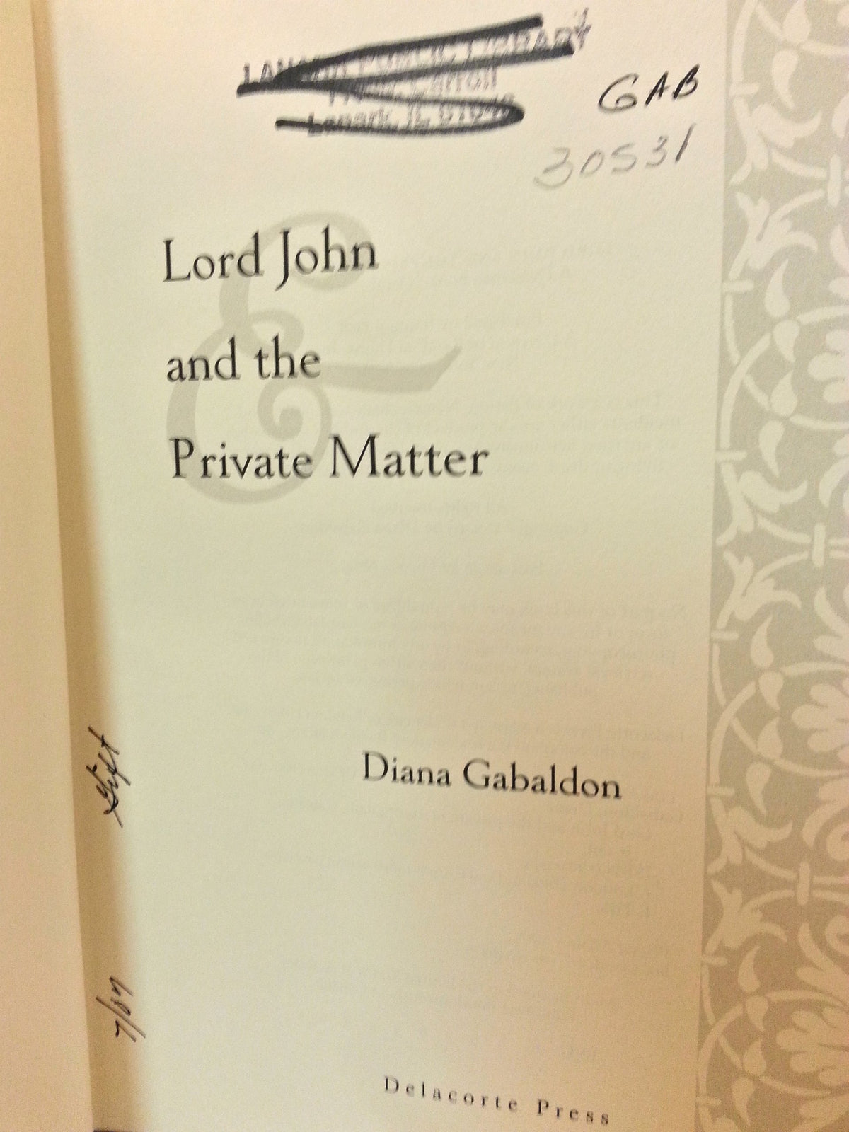Lord John and the Private Matter