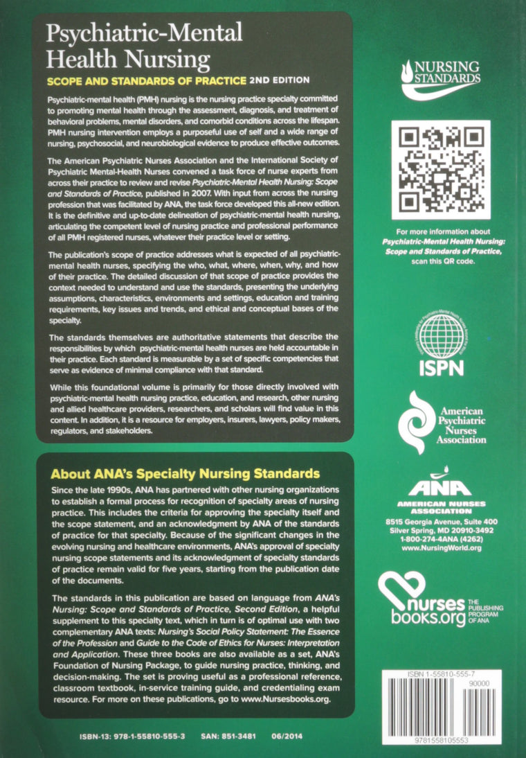Psychiatric-Mental Health Nursing: Scope and Standards of Practice — back cover