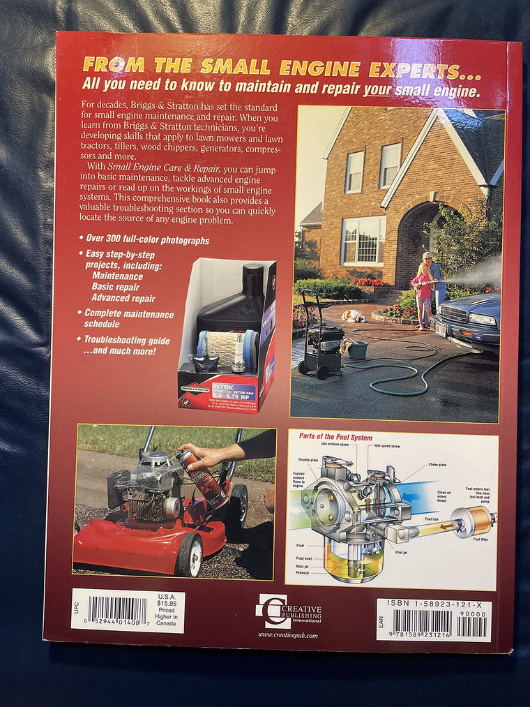 Small Engine Care & Repair: A step-by-step guide to maintaining your small engine (Briggs & Stratton) — back cover