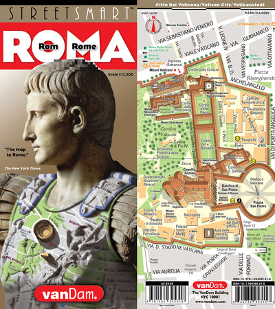 StreetSmart Rome Map by VanDam -- Laminated, pocket sized City Center folding street and subway map to Rome, Italy with all attractions, museums, ... ... (English, Italian and German Edition) 2026