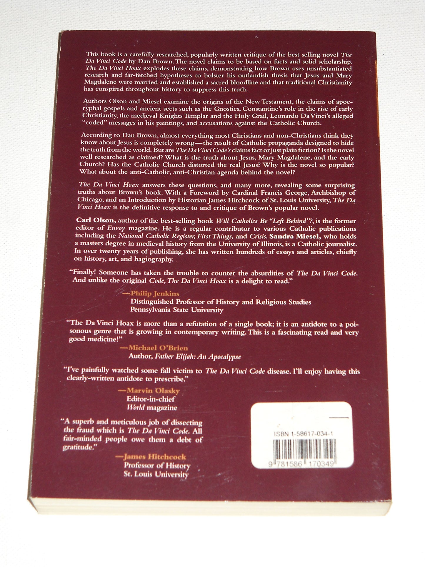 The Da Vinci Hoax: Exposing the Errors in the Da Vinci Code