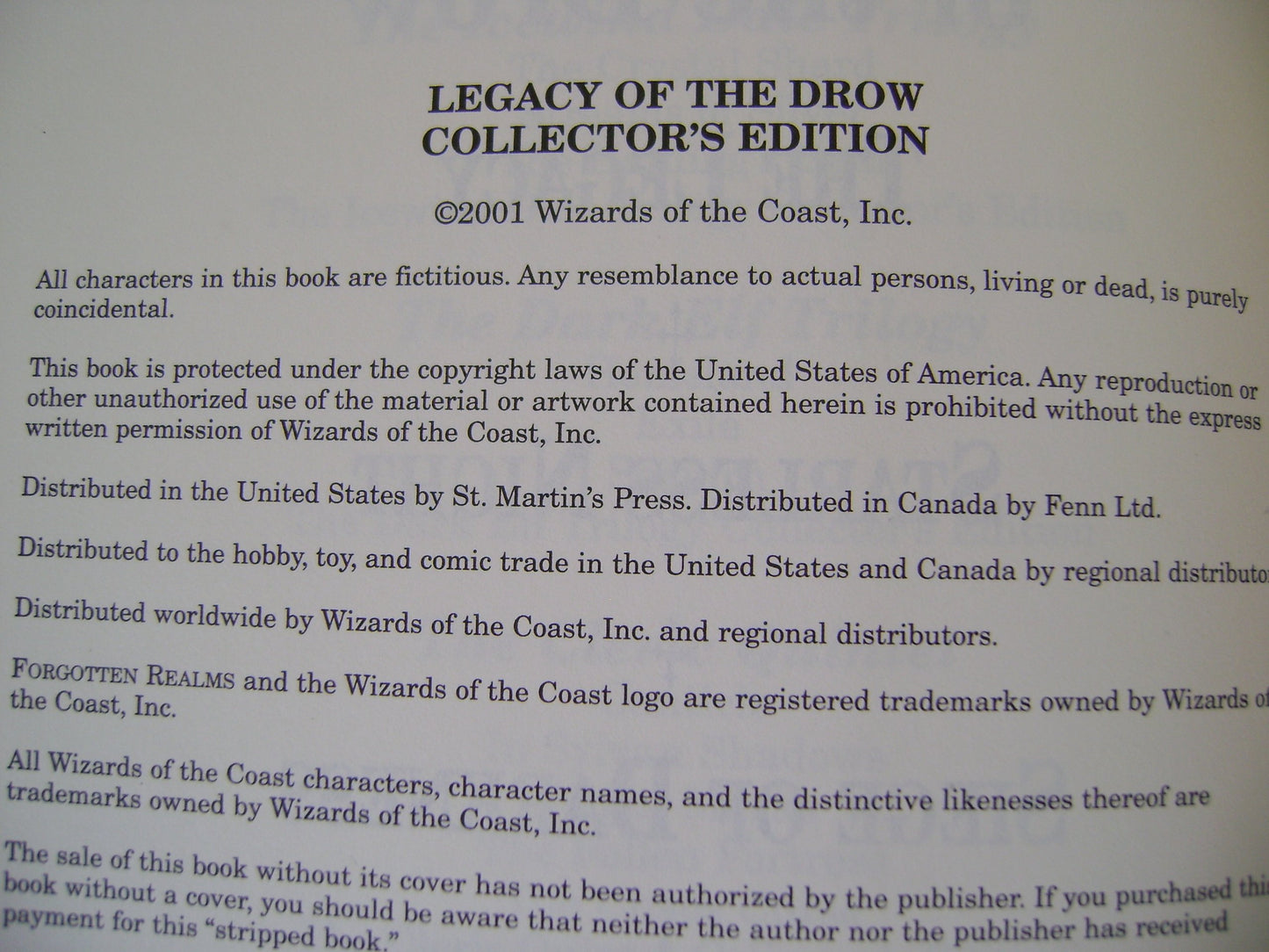 Legacy of the Drow Collector's Edition (A Forgotten Realms(r) Omnibus)