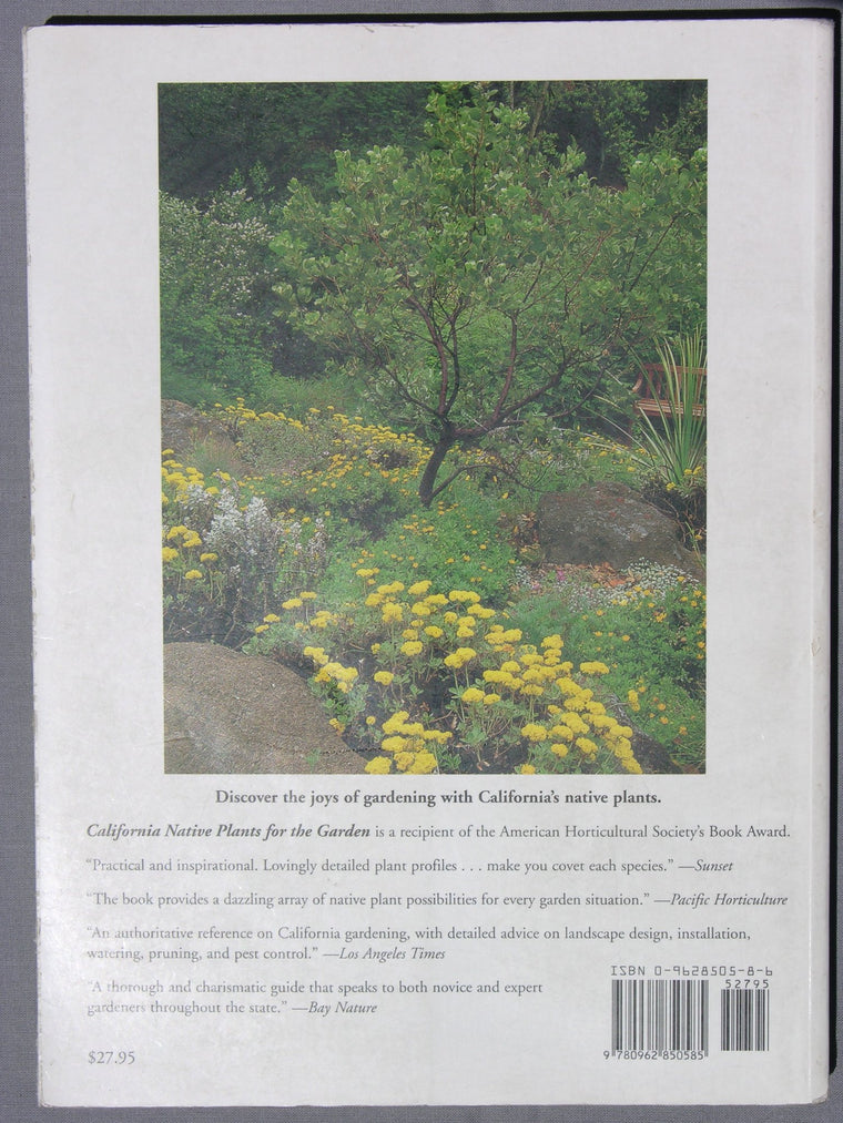 California Native Plants for the Garden — back cover
