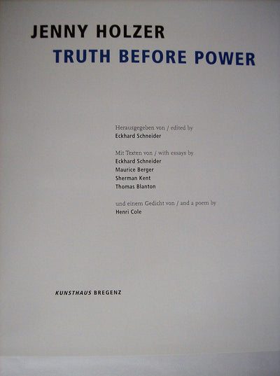 Jenny Holzer: Truth Before Power