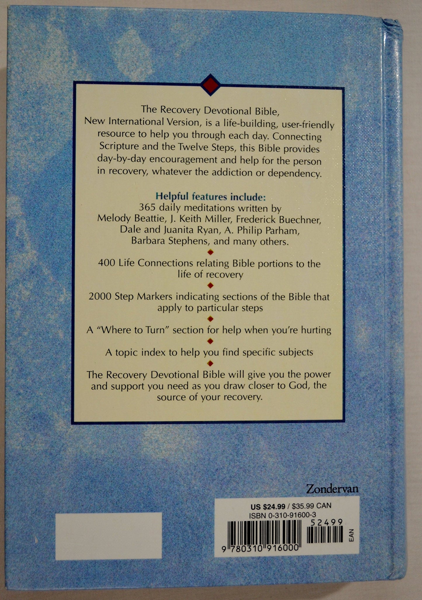 NIV Recovery Devotional Bible by Becker, Verne (Hardcover)