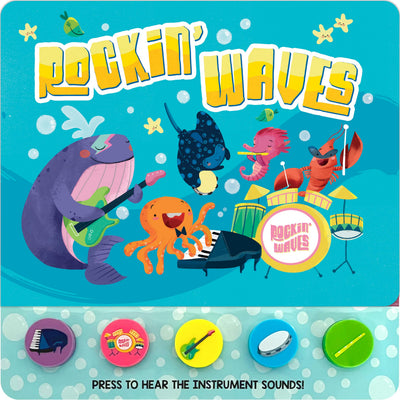 Rockin' Waves - Children's Sensory Silicone Button Sound Book Featuring Musical Instruments