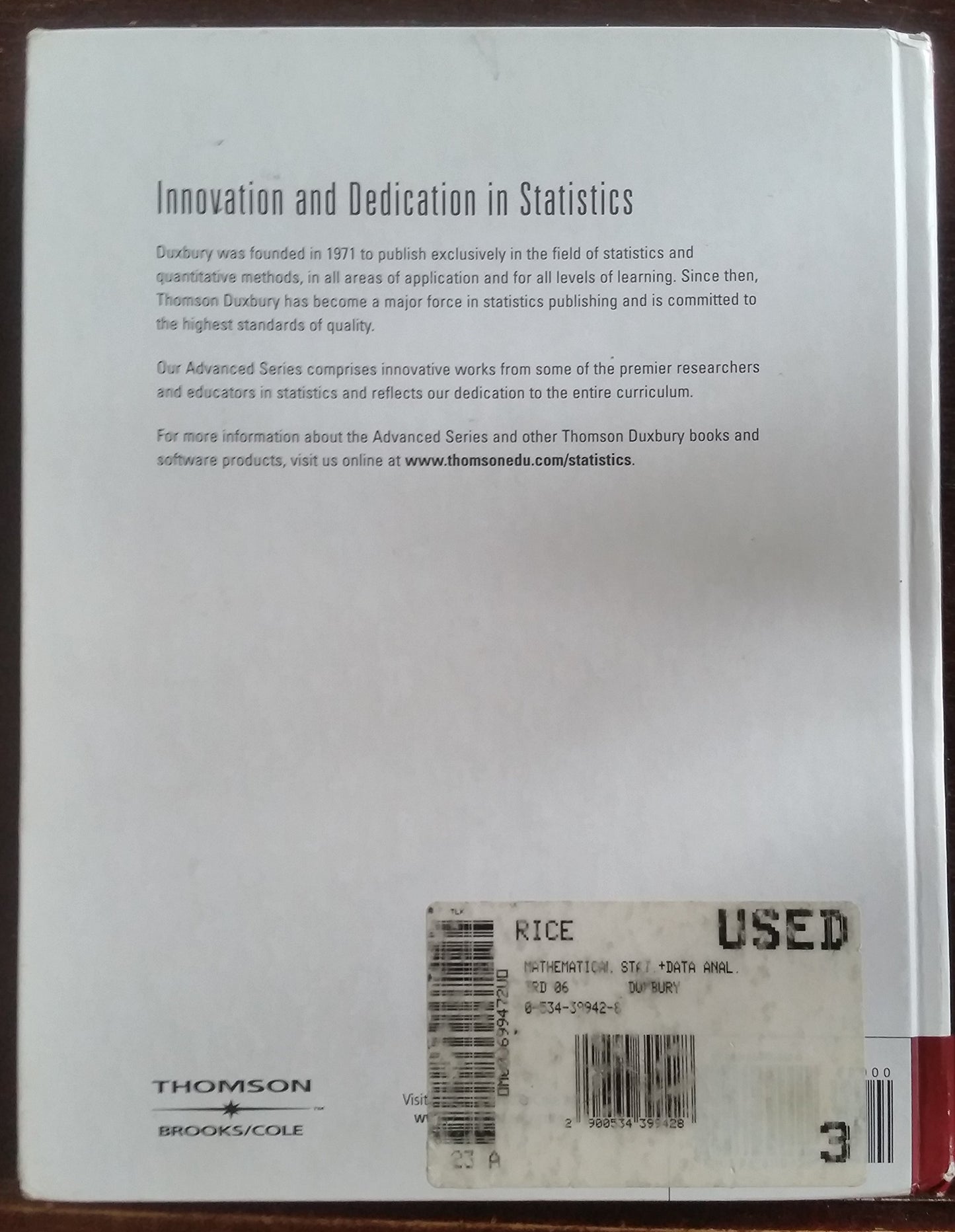 Mathematical Statistics and Data Analysis (with CD Data Sets) (Available 2010 Titles Enhanced Web Assign)
