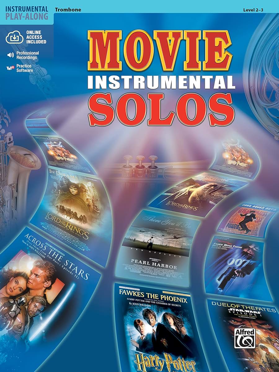 Movie Instrumental Solos: Trombone, Book and CD (Level 2-3)