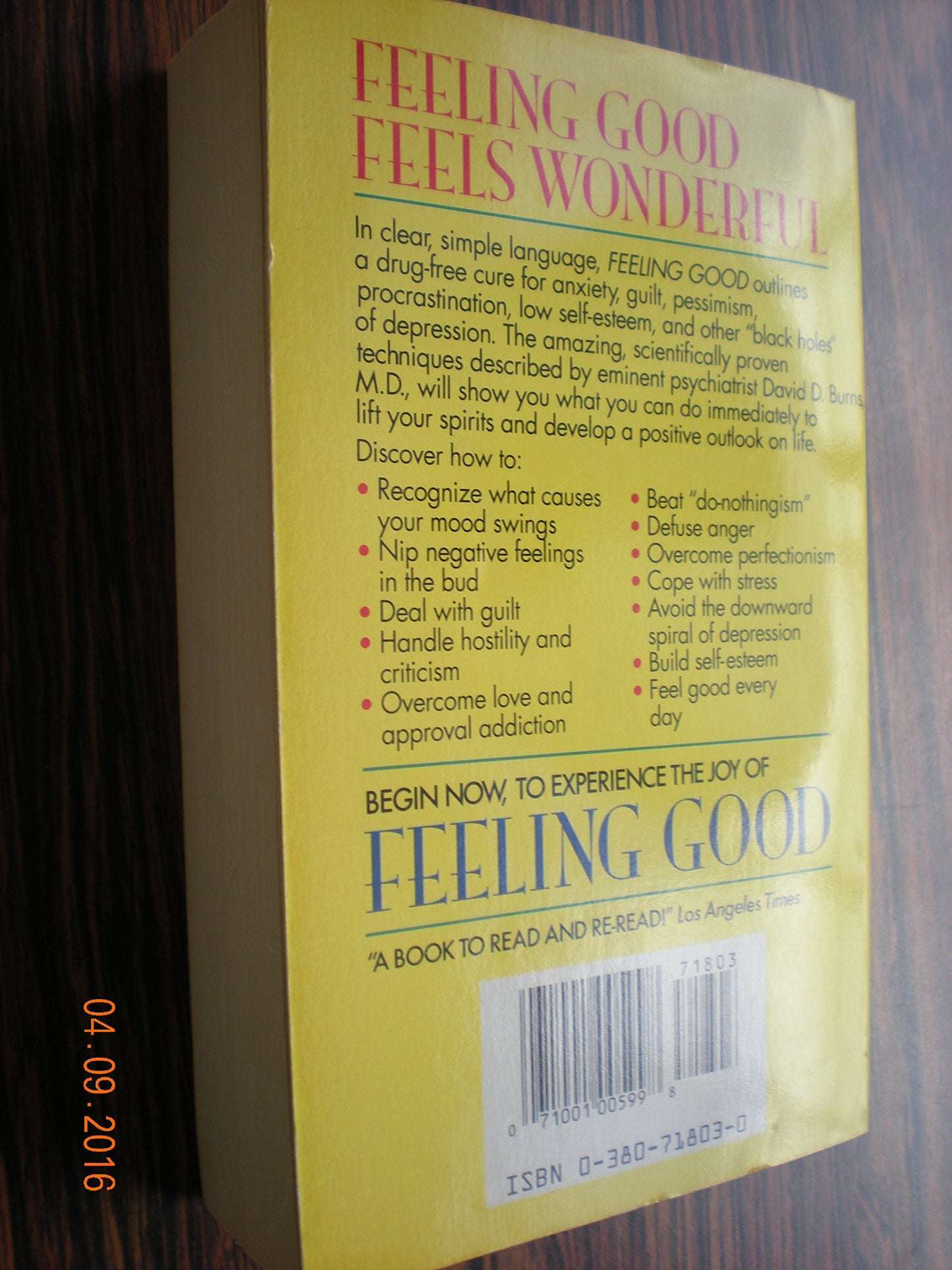 Feeling Good: The New Mood Therapy