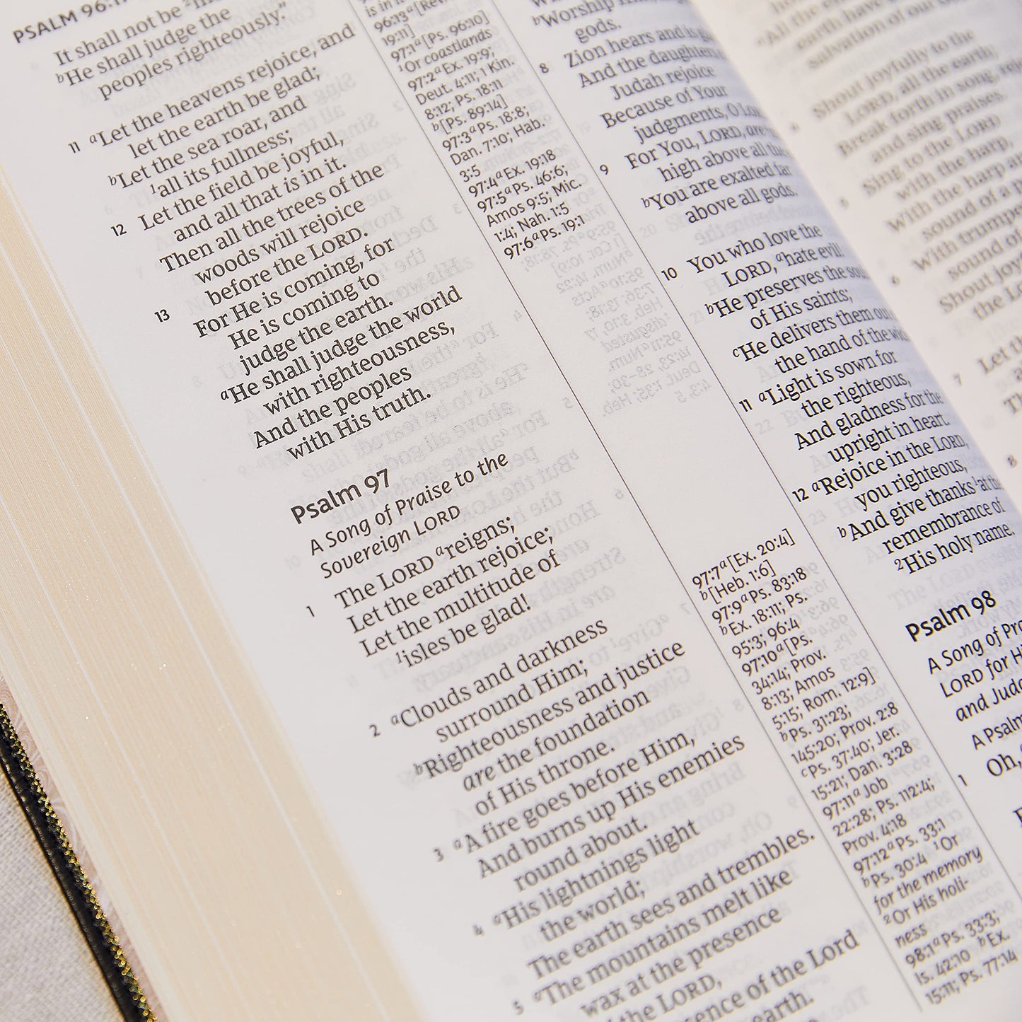 NKJV Holy Bible, Giant Print Center-Column Reference Bible, Brown Leathersoft, 72,000+ Cross References, Red Letter, Comfort Print: New King James Version