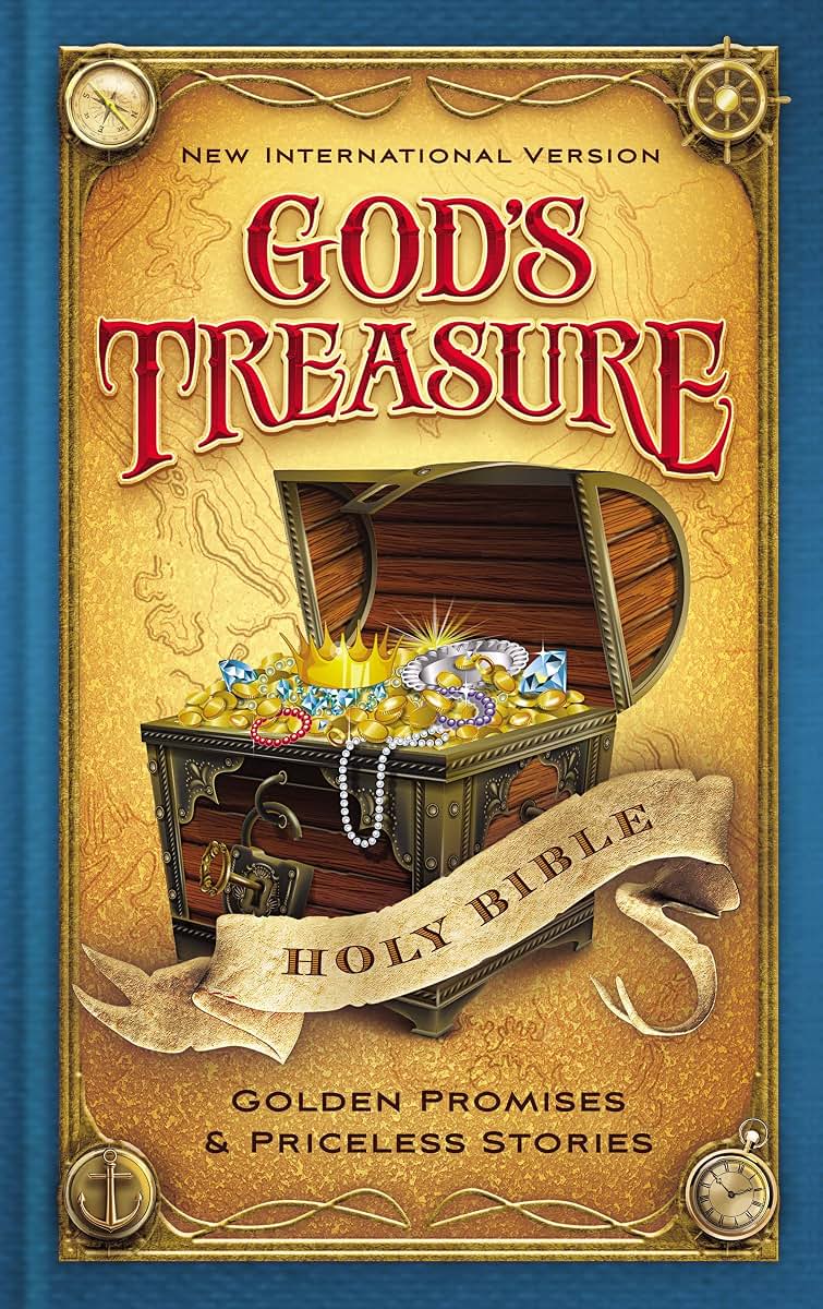NIV, God's Treasure Holy Bible, Hardcover: Golden promises and priceless stories
