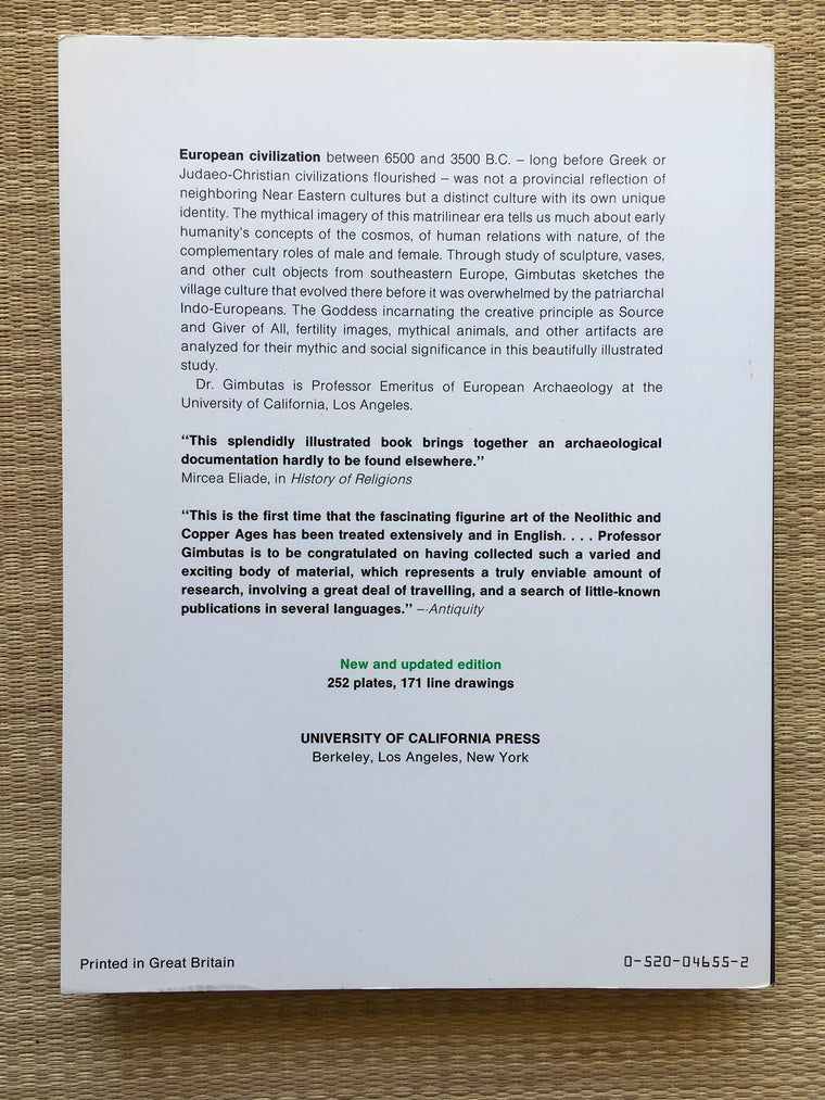 The Goddesses and Gods of Old Europe: Myths and Cult Images, New and Updated Edition — back cover