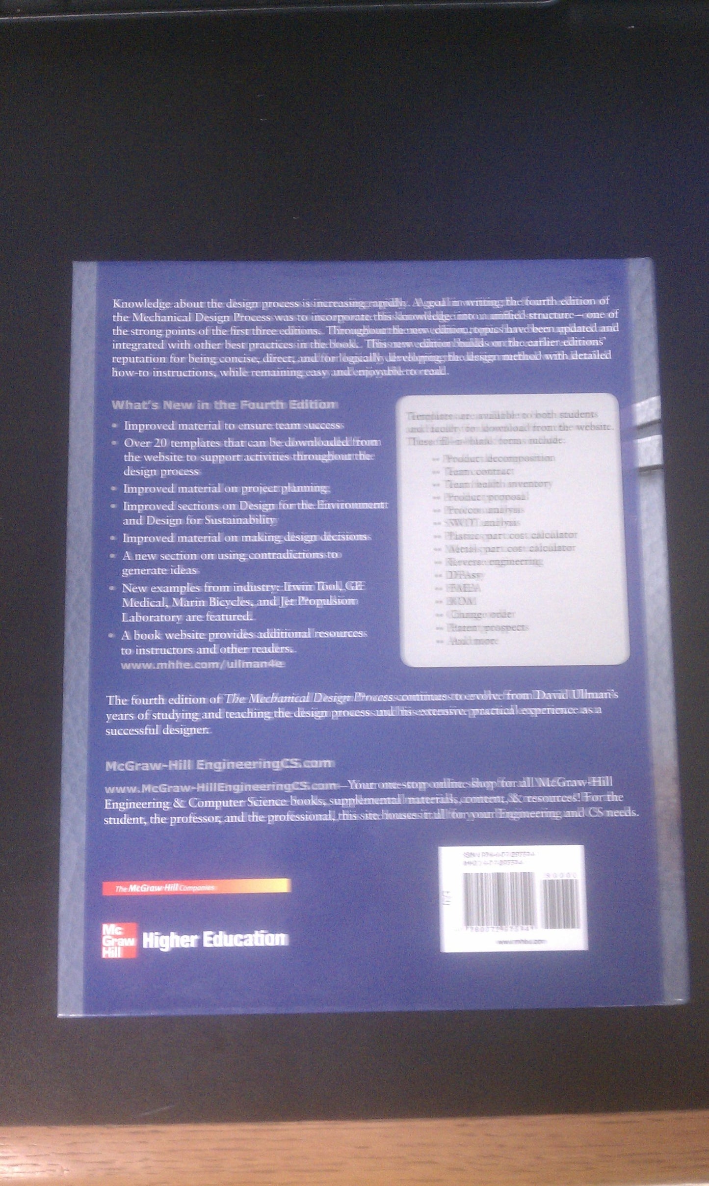 The Mechanical Design Process (Mcgraw-hill Series in Mechani