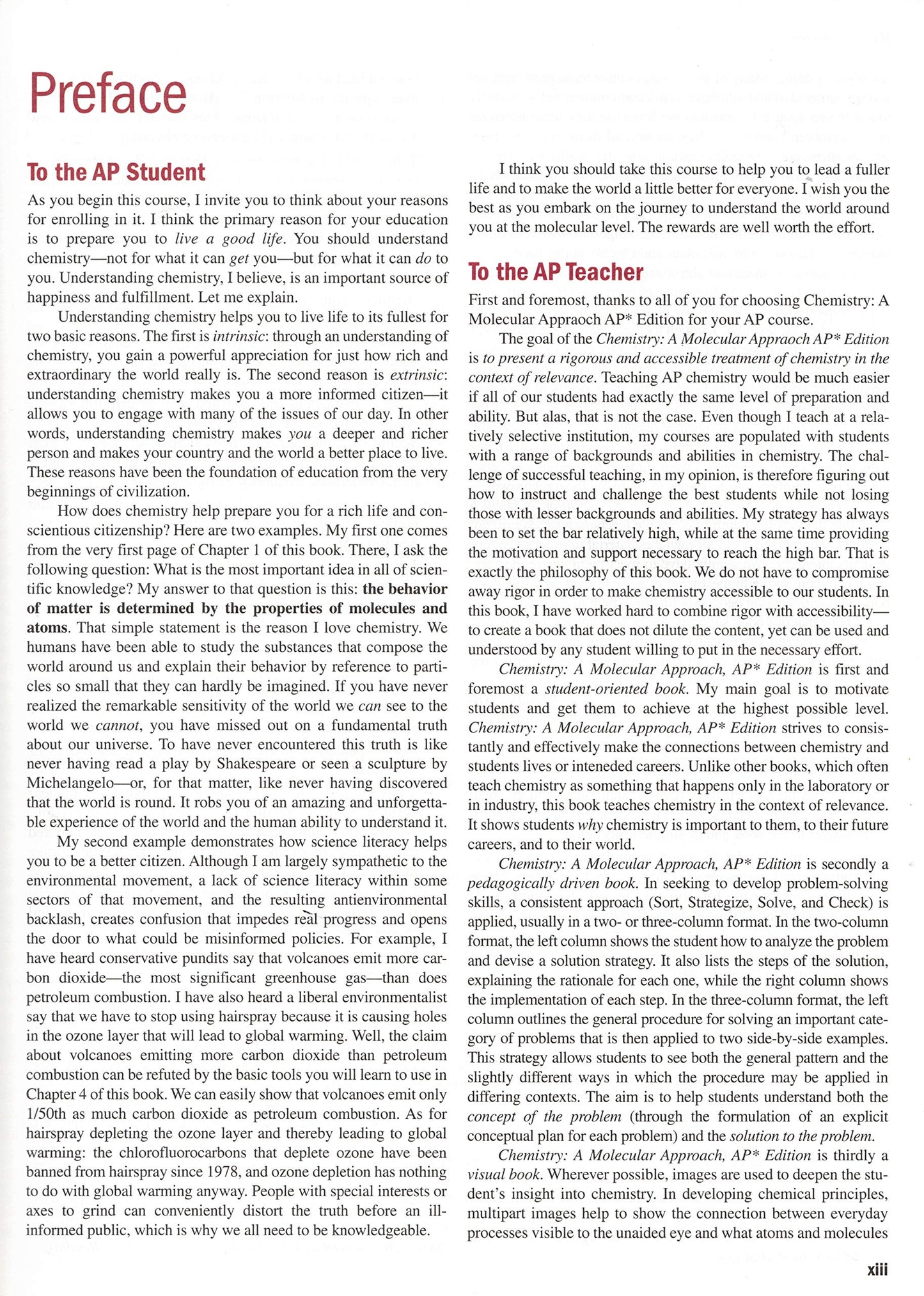 Chemistry a Molecular Approach