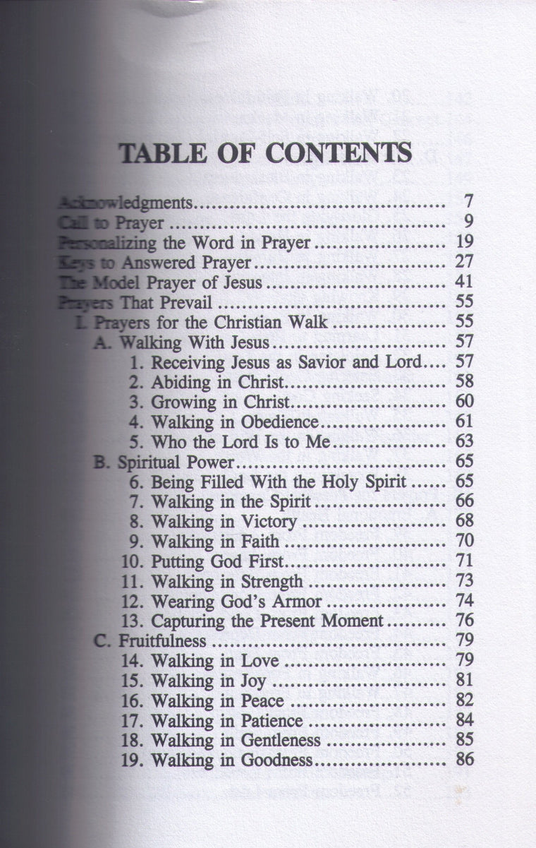 Prayers That Prevail: The Believer's Manual of Prayers — back cover