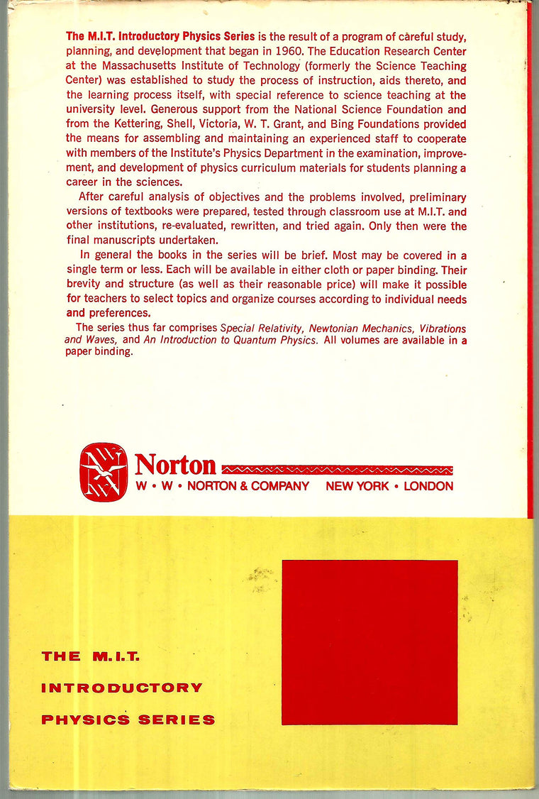 Special Relativity (M.I.T. Introductory Physics) — back cover
