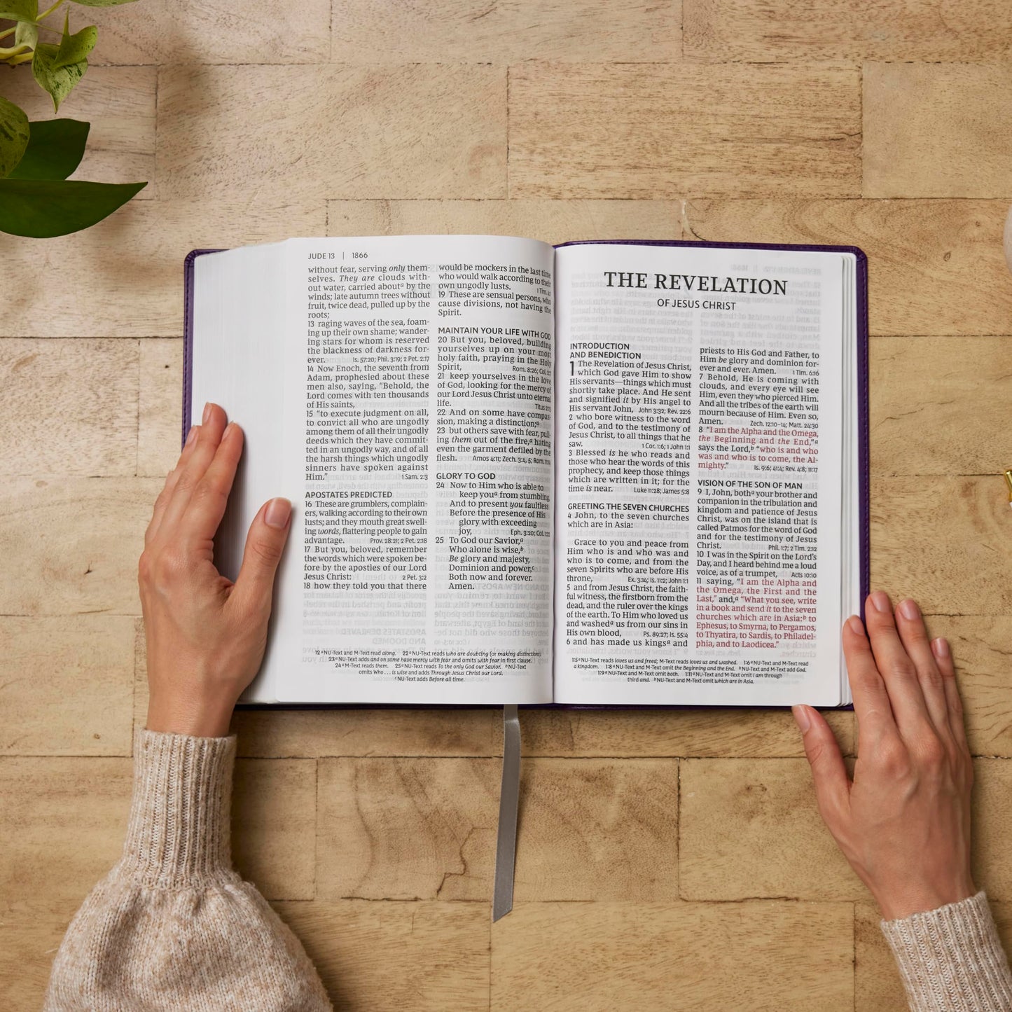 NKJV Giant Print End-of-Verse Reference Bible, Black Leathersoft, Red Letter, Comfort Print (Thumb Indexed): Holy Bible