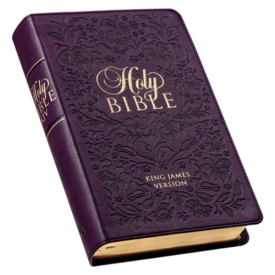 KJV Holy Bible, Giant Print Standard Size Faux Leather Red Letter Edition - Ribbon Marker, King James Version, Purple Floral (KJV Standard GP Editions)