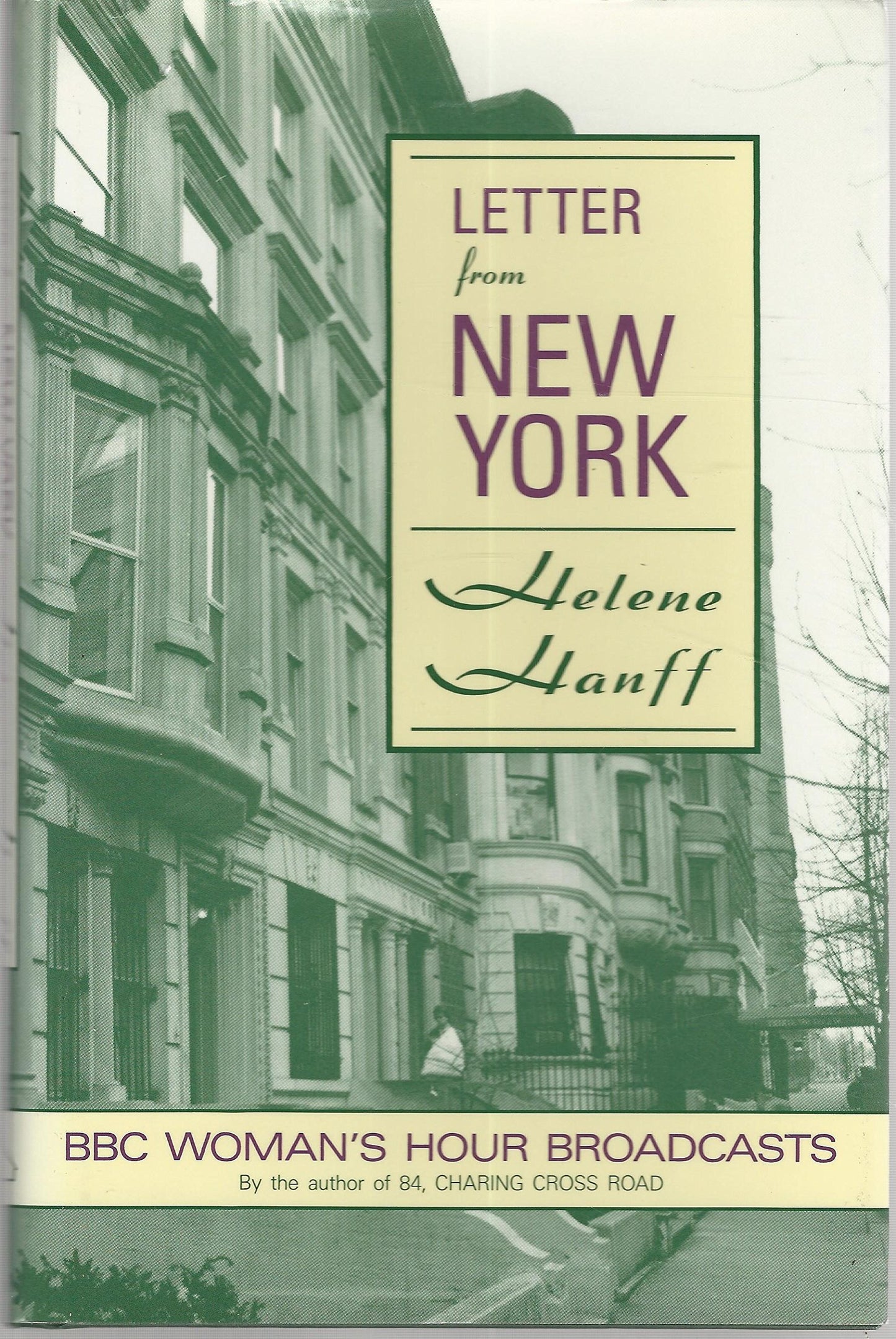 Letter from New York: BBC Woman's Hour Broadcasts