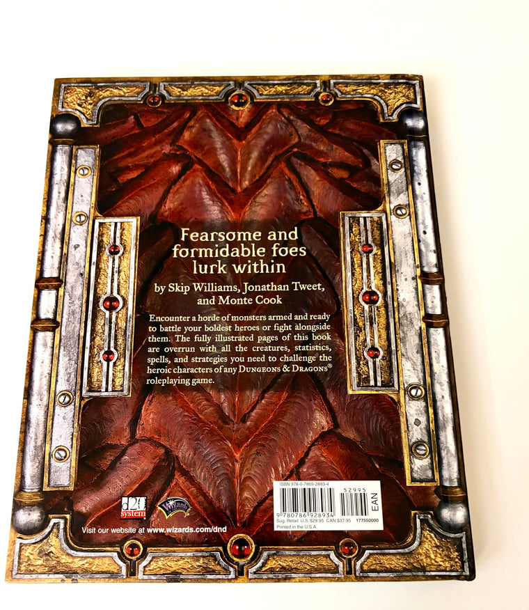 Monster Manual: Core Rulebook III v. 3.5 (Dungeons & Dragons d20 System) — back cover