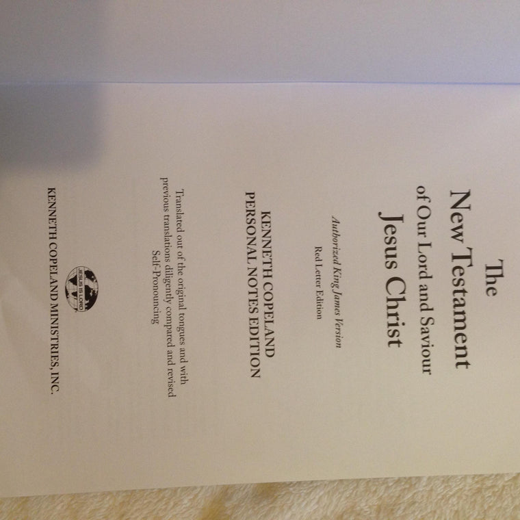 Kenneth Copeland Personal Notes Edition New Testament KJV — back cover