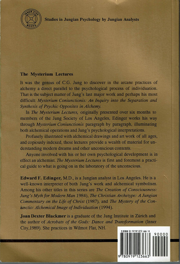 The Mysterium Lectures (STUDIES IN JUNGIAN PSYCHOLOGY BY JUNGIAN ANALYSTS) — back cover