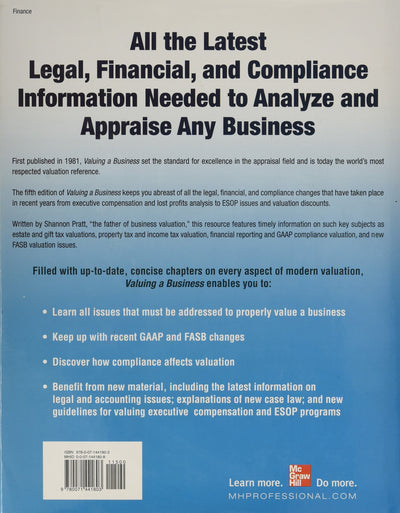 Valuing a Business, 5th Edition: The Analysis and Appraisal of Closely Held Companies (McGraw-Hill Library of Investment and Finance)