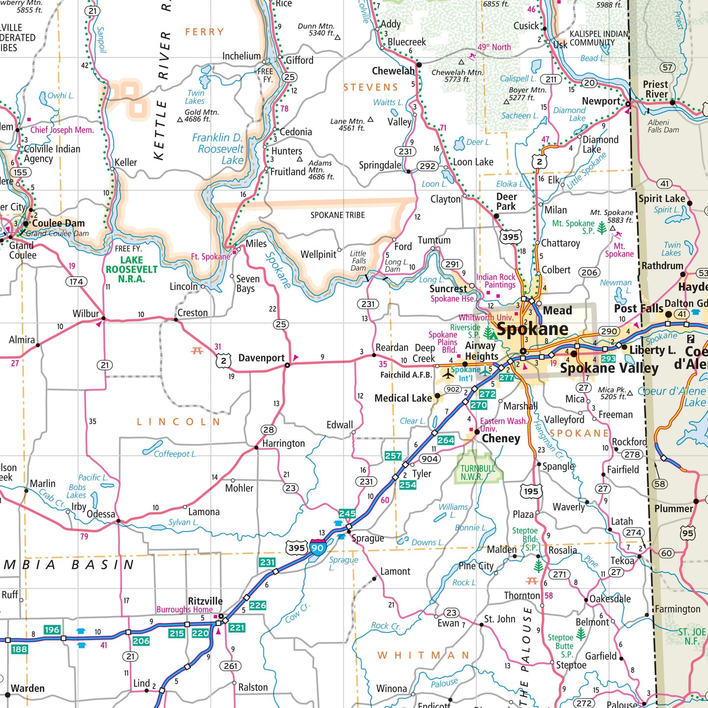 Rand McNally Easy to Read: Washington State Map
