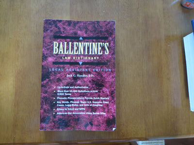 Ballentine's Law Dictionary: Legal Assistant Edition by Hand