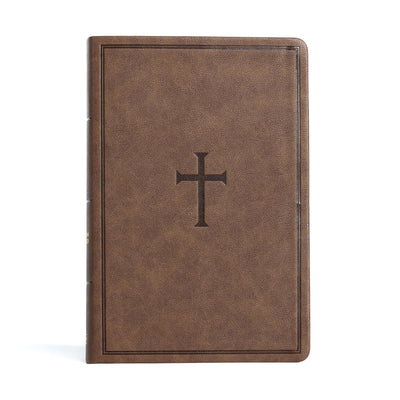 CSB Giant Print Reference Bible, Brown LeatherTouch, Indexed, Red Letter, Presentation Page, Cross-References, Full-Color Maps, Easy-to-Read Bible Serif Type