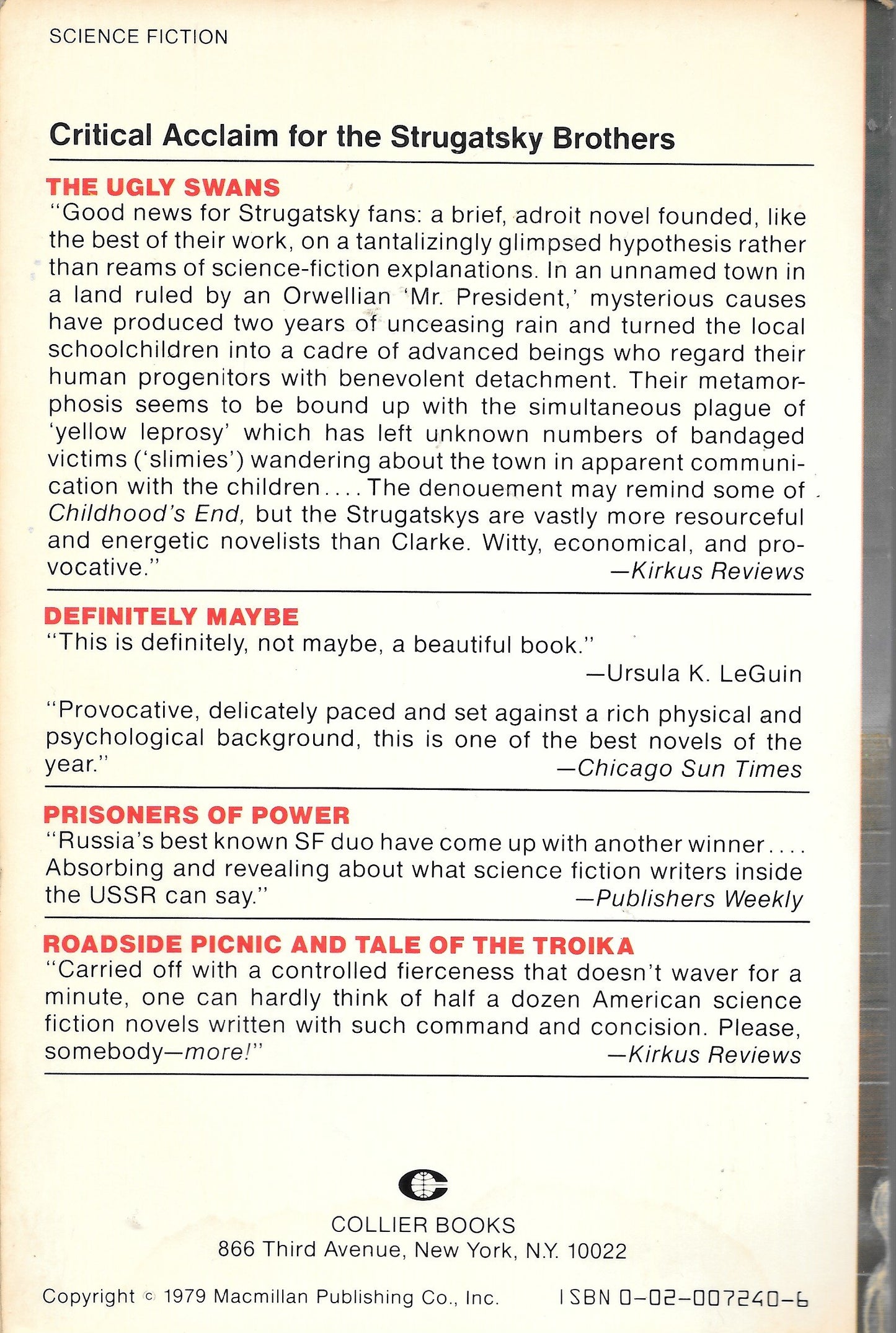 The Ugly Swans by Arkady Strugatsky