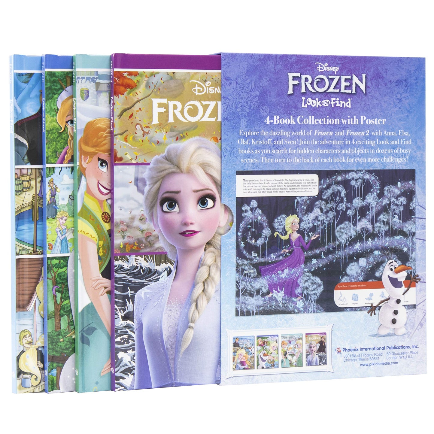 Disney Frozen and Frozen 2 Look and Find Activity Book Collection - Includes Poster - PI Kids