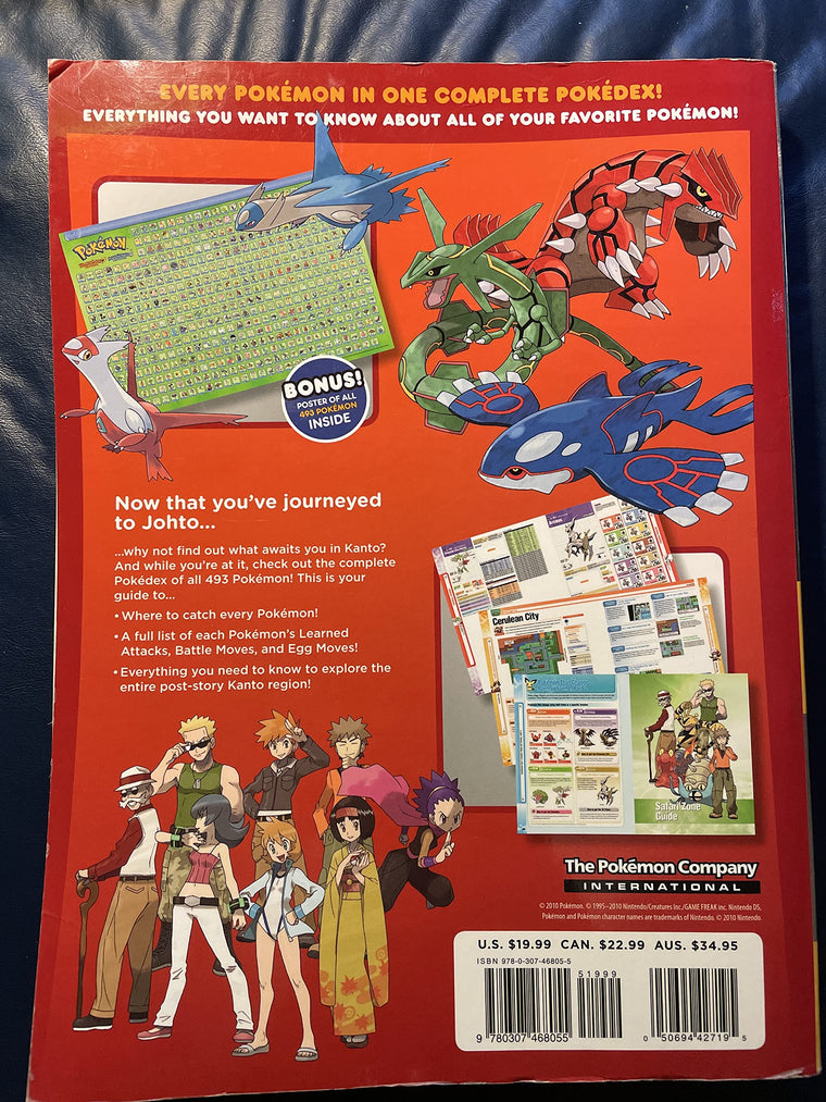 Pokemon HeartGold & SoulSilver The Official Pokemon Kanto Guide National Pokedex: Official Strategy Guide (Prima Official Game Guide) — back cover