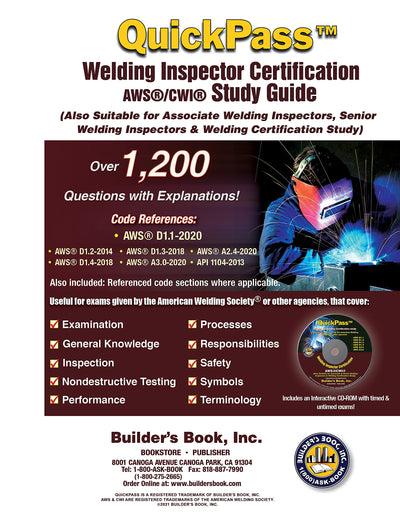 Certified Welding Inspector AWS/CWI QuickPass Study Guide based on AWS D1.1 2020
