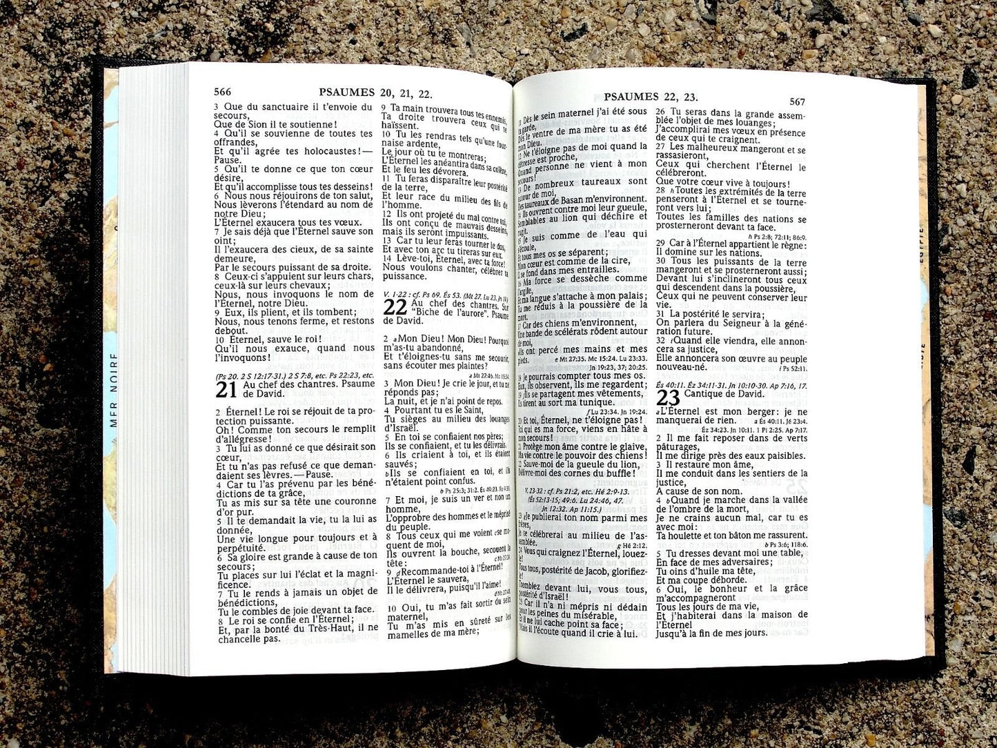 French Bible Segond 1910 Black Hardcover Handheld Size Red