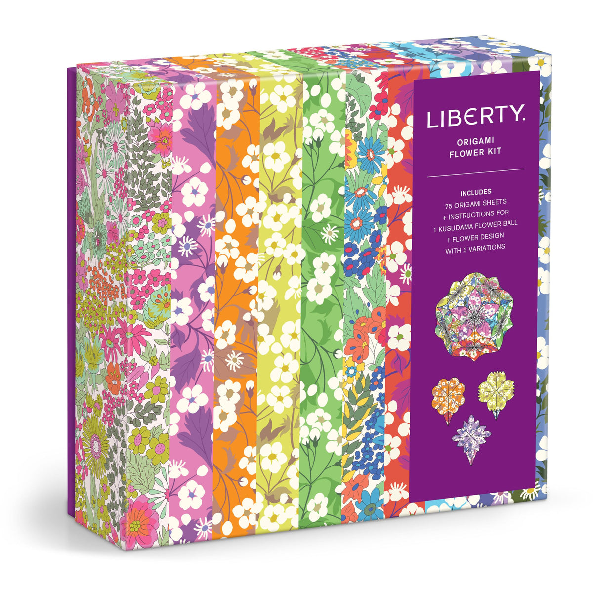 Galison Liberty Classic Floral - Origami Flower Kit Featuring Classic Japanese Design Inspired Mitsi Prints with 75 Sheets and Instructions for Kusudama Flower Ball