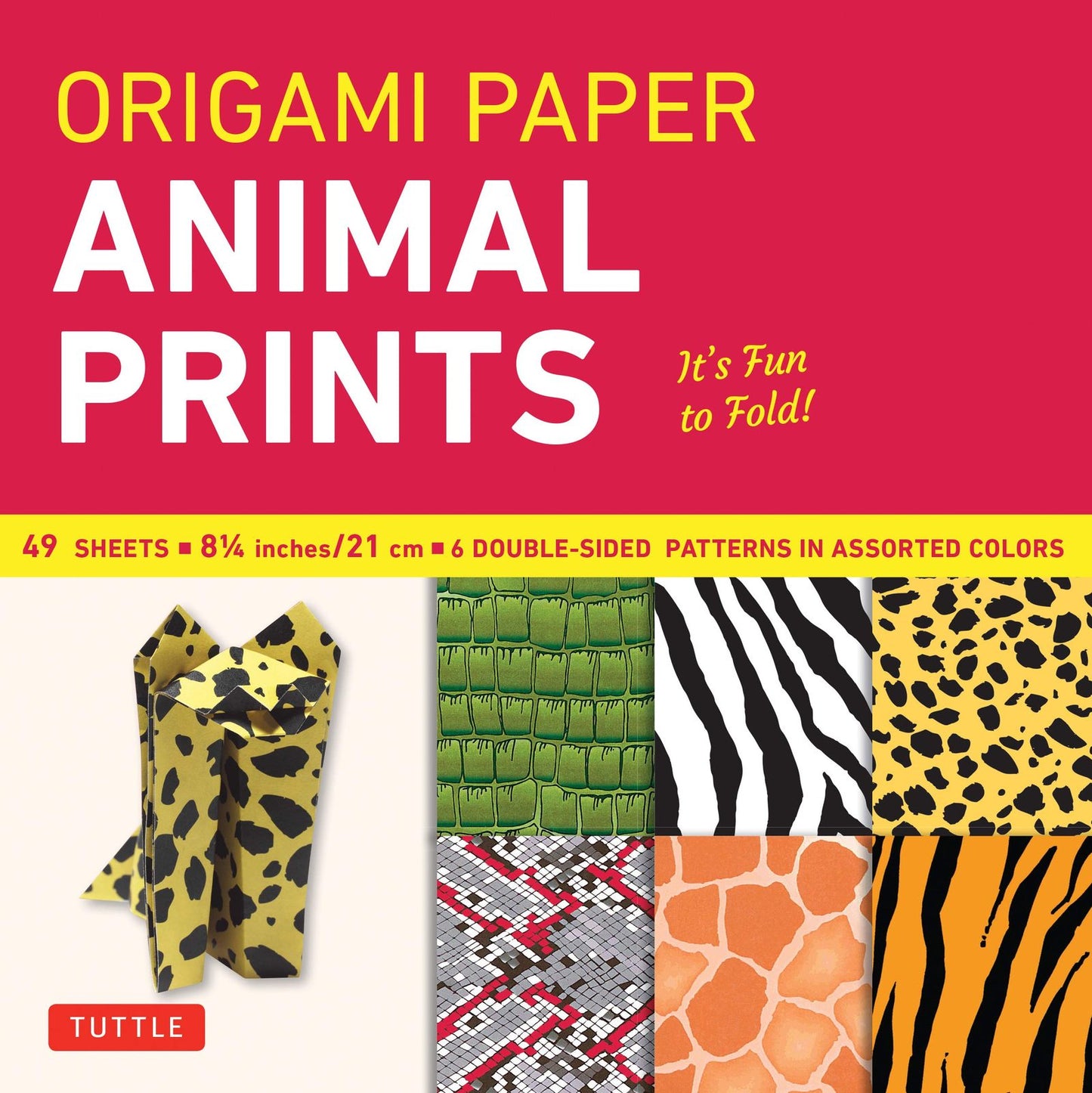Origami Paper - Animal Prints - 8 1/4" - 49 Sheets: Tuttle Origami Paper: Large Origami Sheets Printed with 6 Different Patterns: Instructions for 6 Projects Included