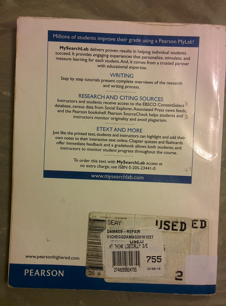 How to Think Logically — back cover