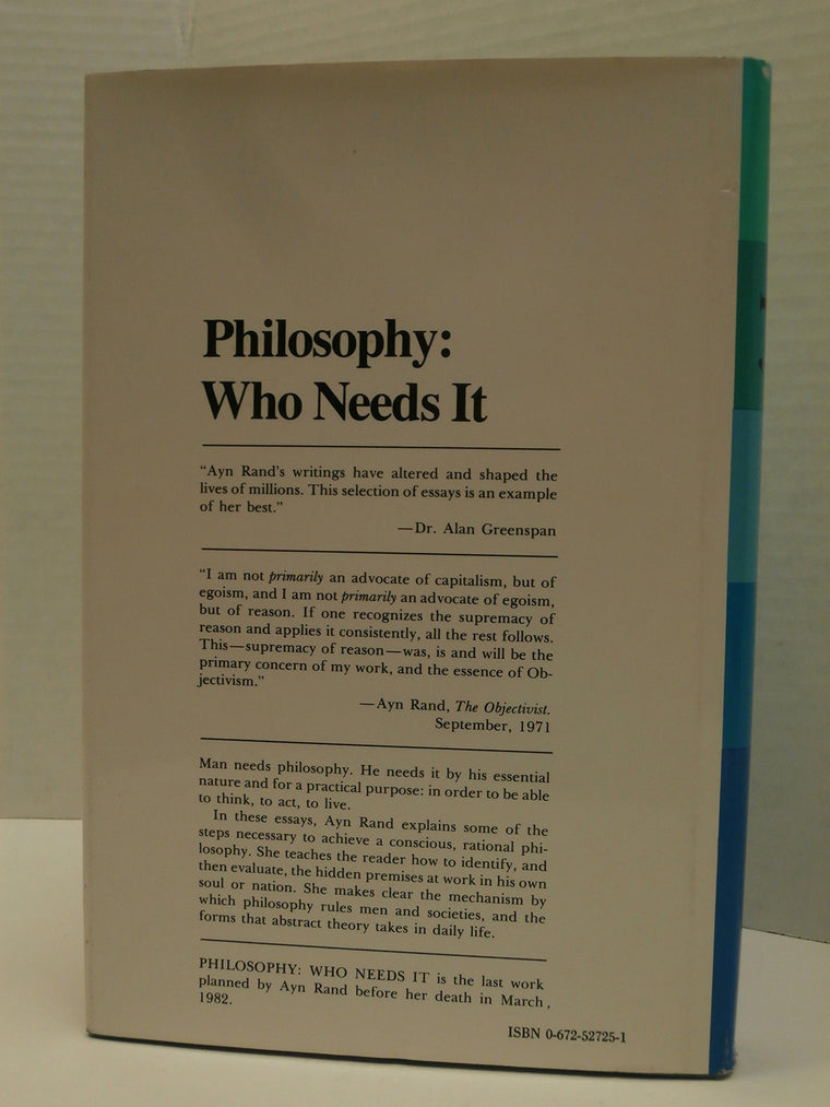 Philosophy Who Needs It — back cover