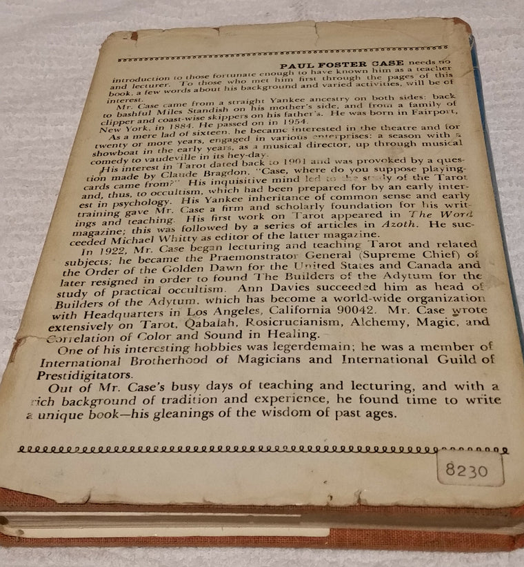 The Tarot: A Key to the Wisdom of the Ages — back cover