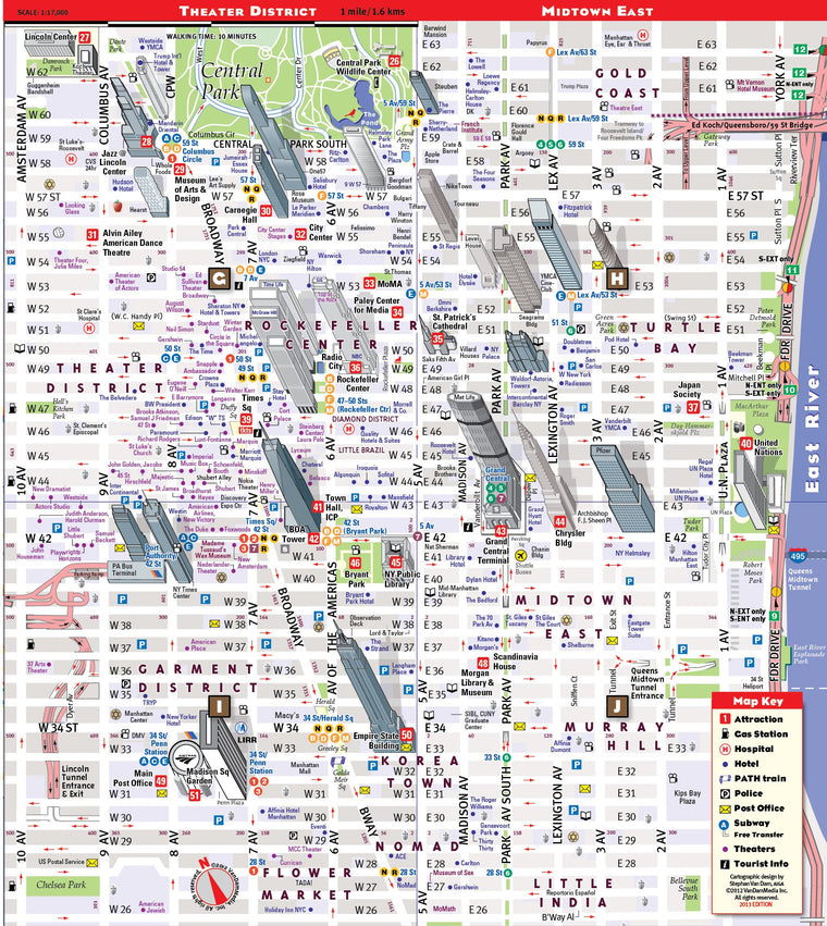 StreetSmart NYC Map Midtown Edition by VanDam-Laminated pocket city street map of Manhattan w/ all attractions, museums, sights, hotels, Broadway ... - Folded Map, 2026 Edition — back cover