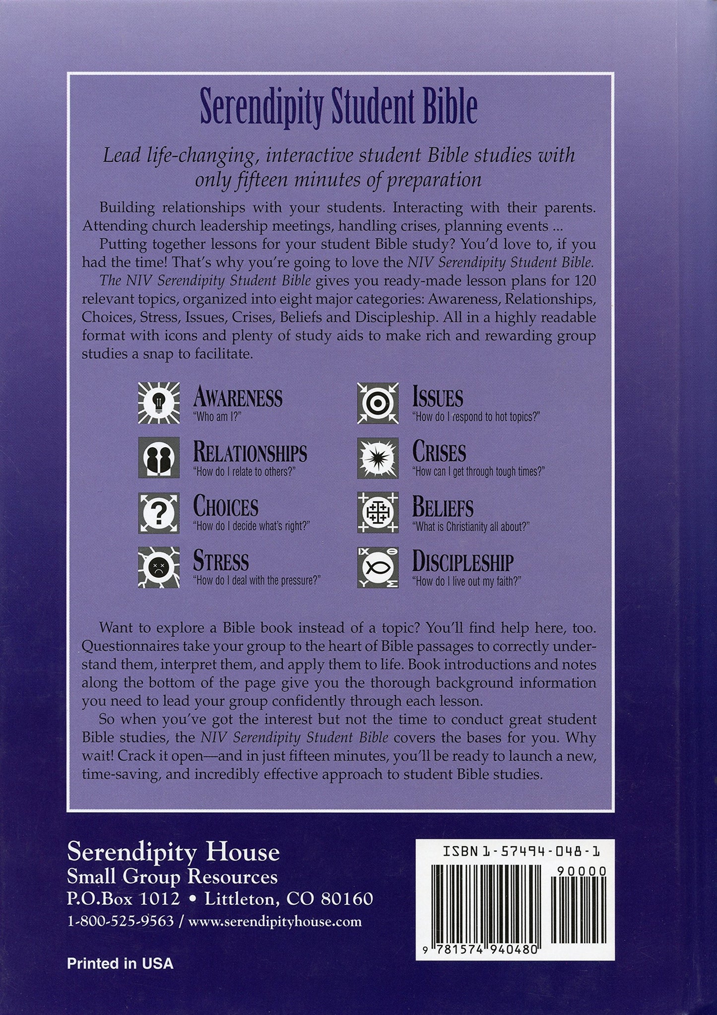 Serendipity Student Bible, New International Version