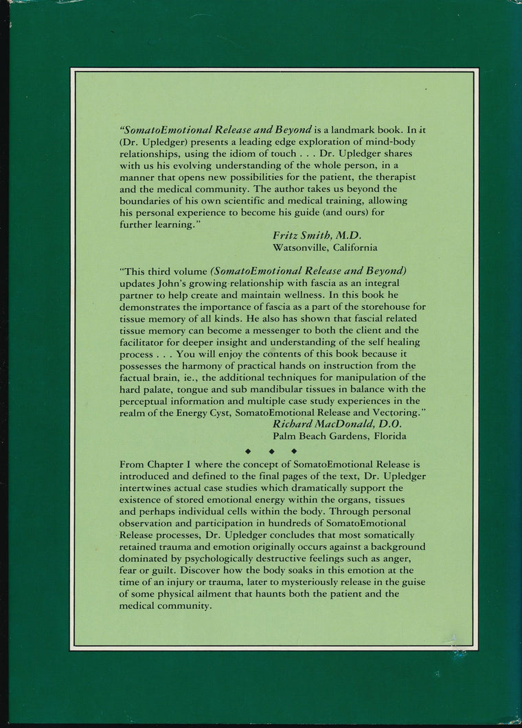 Somato Emotional Release and Beyond — back cover