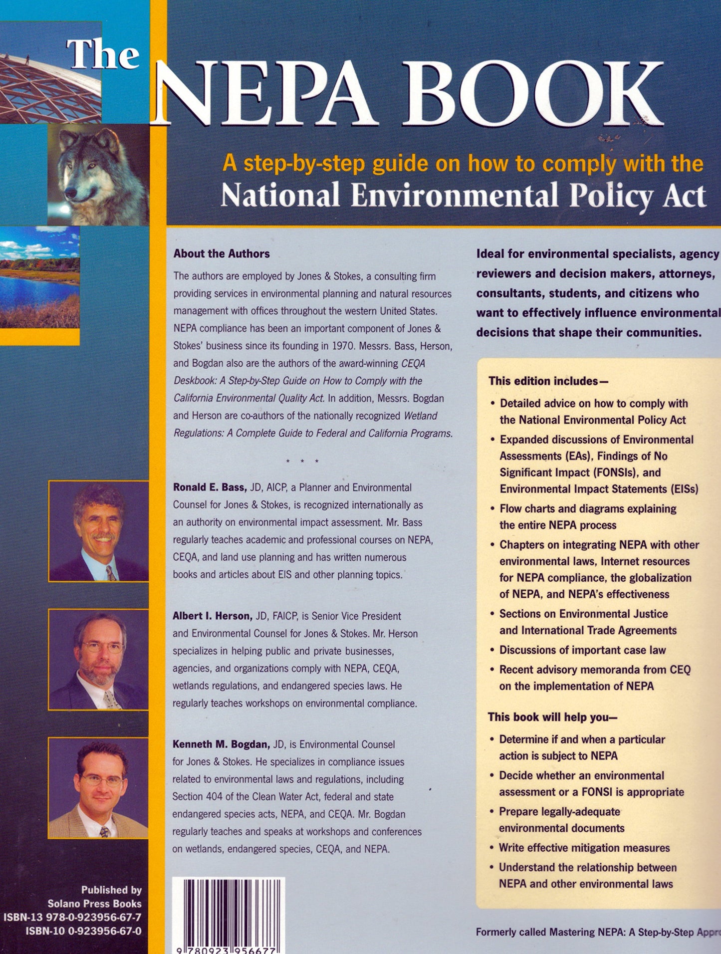 The Nepa Book: A Step-By-Step Guide on How to Comply With the National Environmental Policy Act, 2001